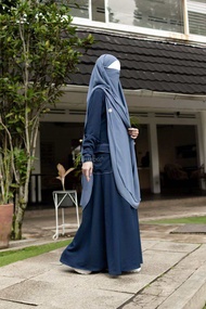 Azra Button Line by Zanuba Hijab Gamis polos syari busui bumil wudhu friendly