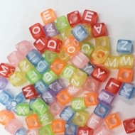 Transparent Alphabet Letter Box Beads 1 pound Weight/ Alphabet Bead/ Abj/