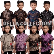 KEMEJA UNGU Newest Children's Batik 2024 Fashion Btik Jogja Solo Shirt Ank2 BoysA Age 3-12 Years Old