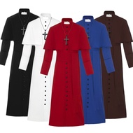 Medieval cos Costume Retro Priest Costume Costume Wizard Costume Priest Costume Performance Costume