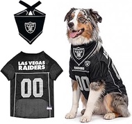 NFL Las Vegas Raiders Dog Premium Jersey with Coordinated Tie Bandana Included, Size 3XL Official NF