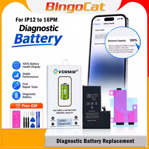 Vormir Diagnostic Battery for iPhone 12 13 14 15 Mini Pro Plus 16Max Compatible No Error Message 100