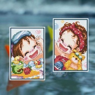 Witch Cross Stitch Holder DMC Embroidery Thread Handmade Transportation Card Campus Love Couple