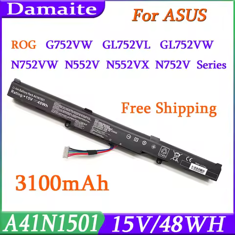 A41N1501 Laptop Battery for ASUS N552 N552V N552VW N752 N752V N752VW N752VX GL752JW GL752 GL752VL GL