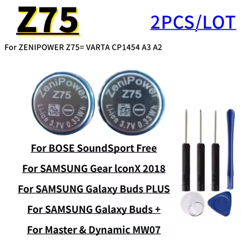 For ZeniPower Z75 Battery CP1454 For Bose Soundsport Free For Samsung Gear IconX 2018 Galaxy Buds+ L