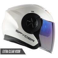Spyder Half Face Helmet Axel Model (FREE Clear Visor) (Plain Matt Black and Neo Series Mecha)