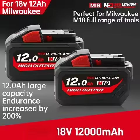 original M18 Battery 18V 12.0Ah 8.0Ah Replacement Lithium Battery for Milwaukee M18 48-11-1815 48-11