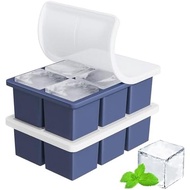 Large Ice Cube Tray for Whiskey: FDDBI Silicone Ice Cube Trays with Lid - 2Pack Big Square Old Fashi