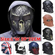 ☬♀Airsoft Paintball Mask Full Face Skull Skeleton Metal Mesh Eye Game Safety Guard