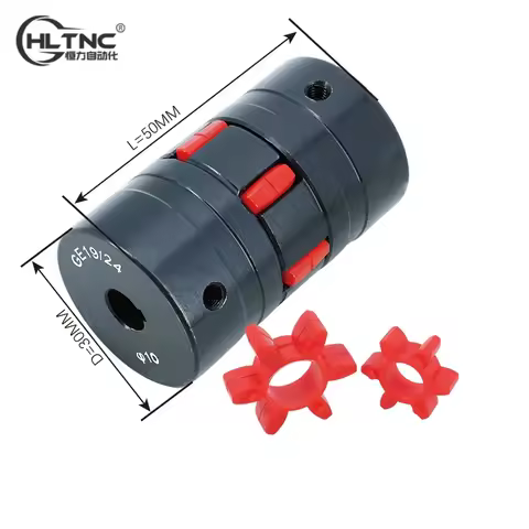 CNC D30L50 Bore 8-16mm Star Motor Coupler Flexible Elastic Shaft Coupling 2 Jaw 45 # Steel Large Tor