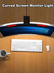 1入abs觸控7色usb電腦螢幕燈,掛式螢幕燈,螢幕裝飾,適用於臥室、辦公桌燈、led燈、保護眼睛、閱讀燈,適用於電腦顯示器/彎曲屏幕顯示器