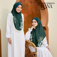Tudung Sarung Corak Printed Moss Crepe Awning Scuba Tudung Berdagu Tudung Sarung Instant Hijab Tudun