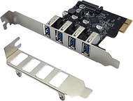 X-MEDIA XM-PEX-U304 4-Port USB 3.0 Self-Powered PCI Express (PCIe x1) Card | PCI-E to USB 3.0 Expans