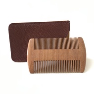 【AiBi Home】-Wooden Beard Comb Natural Sandalwood Beard Comb with Fine &amp; Coarse Teeth - Anti-Static Pocket Comb for Everyday Carry