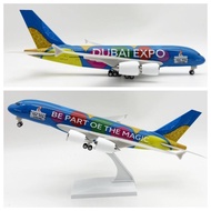 30cm United Arkyure A380 Painter Emirates Emirates Emirates Wheeled Simulation Airplane Model Out of