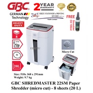 GBC SHREDMASTER 22SM Paper Shredder (micro cut) - 8 sheets (20 L) Heavy Duty Mesin Penghancur Kertas