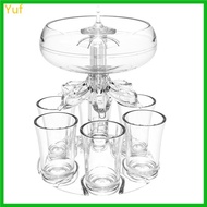 Yuf 6 Shot Glass Dispenser Shot Glass Holder Shots Dispensers Liquor Dispenser Drink Cocktail Dispensers for Filling Liq