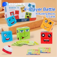 Wooden Face Changing Educational Toy Creative Expression Puzzle Building Blocks Toy Puzzle Games