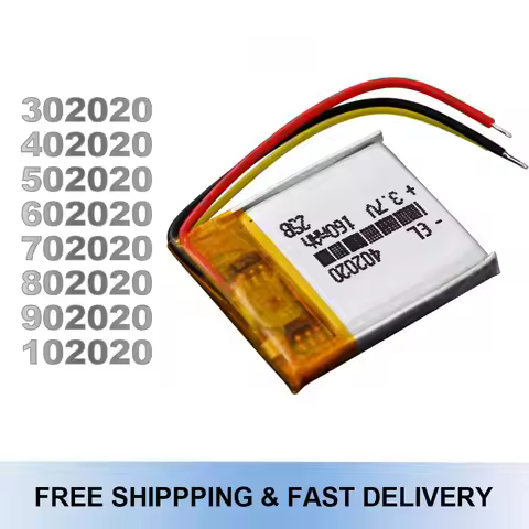 2Pcs/Lot 3Lines 3.7V 302020 402020 502020 150mAh 602020 702020 802020 902020 102020 Li-Polymer Li-io