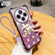 VRQR Phone Case for OPPO F27 Pro 5G F27 Pro+ 5G F27 Pro Plus 5G Full edge electroplated glitter powd