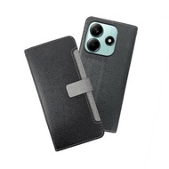 CASE SHOP 紅米 Note 14 前收納側掀皮套-黑