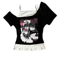 Toji Fushiguro crop top coquette shoujo girl style harajuku summer cute corset gothic  Streetwear te