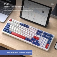 Attack Shark K98 Bàn Phím Cơ Có Dây Hiệu Ứng Tùy Chỉnh RGB Màu Đỏ Vàng Công Tắc Cho Máy Tính Để Bàn