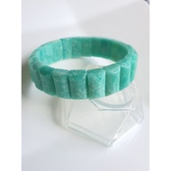 天然高品无酸洗天河石开心石(17手围) Nice Grade Amazonite Papan Bracelet (17cm wrist size)