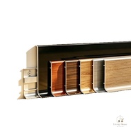 Snap-in aluminum alloy skirting board, 4cm ultra-thin wood grain color baseboard 6cm metal skirting 