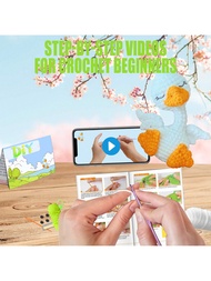 Bộ dụng cụ móc len hình con vịt tự làm phù hợp cho người mới bắt đầu học móc Bộ dụng cụ đan len thíc