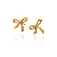 Cutie Knot Bow-tie Stud Earrings Silver 18K Gold Plated • Waterproof Non-Tarnish 316L Stainless Tita