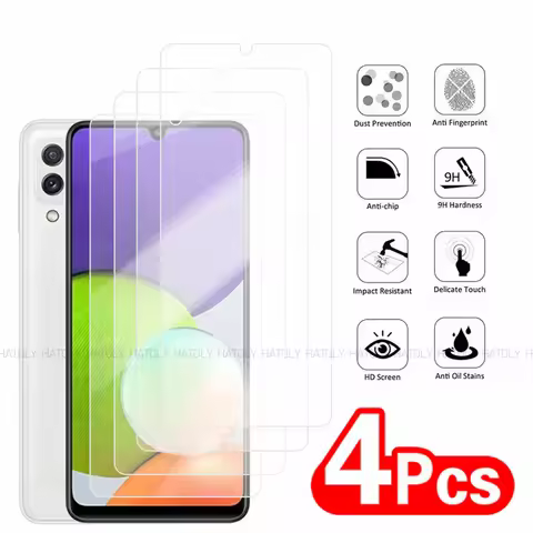 2/4PCS Screen Protector For Samsung Galaxy A22 4G Tempered Glass Samsung Galaxy A12 A22 A32 A52 Full