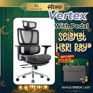 (DM Best Deal) Reiko Vertex with Pedal Ergonomic Chair Full Mesh Chair - 3 Years Warranty (Office Ch
