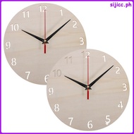 2 Sets Wooden Wall Clock Panel Decorative Plate Decoration Face with Moveable Hands sijicc
