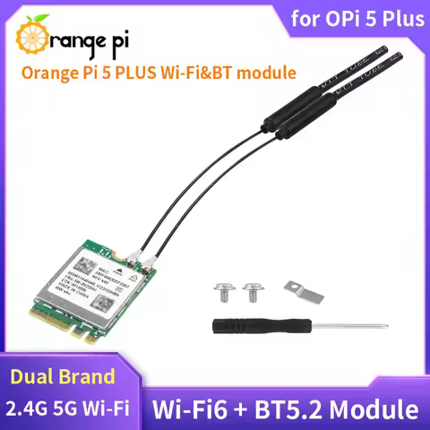 Orange Pi 5 Plus Wi-Fi6 + BT5.2 Module Dual Brand 2.4G 5G Wi-Fi 1800M RTL8852BE M.2 E Key Interface 