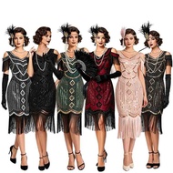 Women's 1920s Gatsby Flapper Dress - Long Fringe, Vintage Sequin, Art Deco Style - Ideal for Hallowe