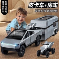 Car Model Tesla Cyberpickup Truck Model RV Toy Car Simulation Alloy Detachable Boy Toy Car Model
