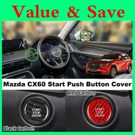 Mazda CX-60 CX-80 REAL Carbon Engine Start Stop Push Button Cover Black Red Carbon Trim Sticker CX60