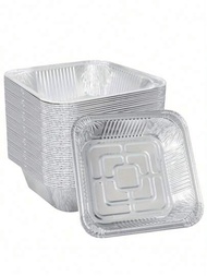 20PCS Cajas cuadradas de papel de aluminio a prueba de aceite, revestimientos antiadherentes para freidoras de aire y vaporeras, bandejas de hornear, cuencos para asar a la parrilla y contenedores de papel de aluminio, herramientas cuadradas de papel de cocina para sartenes para barbacoa