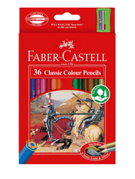 FABER 紙盒裝 經典油性彩色木顏色鉛筆 36色(平行進口)