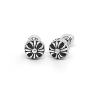 Chrome Hearts Sterling Silver 925 Jewelry Cross Ball Stud Earring Code:CED016