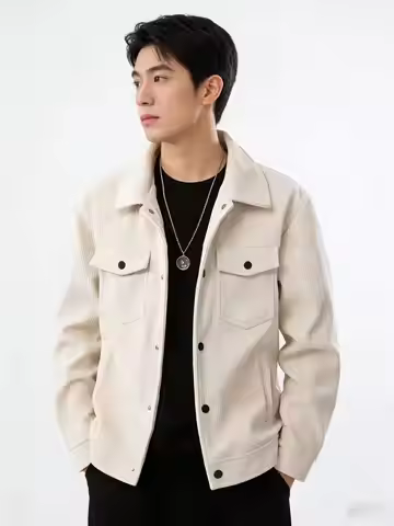 Men's Premium Corduroy Trucker Jacket, Vintage Utility Pocket Design, Elevated Smart Casual Essentia