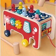BEELOVED - HUMMERING ELEPHANT WOODEN TOYS - - ELEPHANT-shaped hitting toy - educational toy