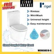 Rigel WC9030S10-S Rimless Closed Coupled Toilet Bowl