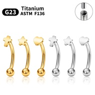 G23 Titanium ASTM-F136 Eyebrow Piercings Body Jewelry nternal thread Earring For Women