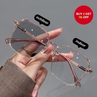 2025 Women's Photochromic Glasses | Blue Light Blocking | Large Frame Color-Changing Lenses Kacamata