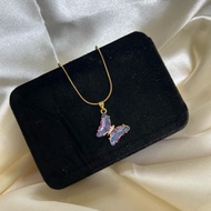 Hessi jewelry Purple necklace butterfly high quality non tarnish