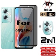 2in1 Privacy Tempered Film For OPPO A79 A 79 A2X A2 OPPO A79 5G 2023 Glass Screen Protector Full Cov