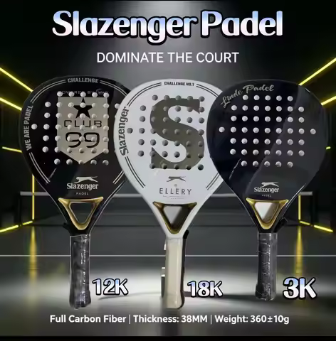 High Quality Lightweight Slazenger Raquette Padel Rackets Carbon Fiber 3K 12K 18K 360g Tennis Soft E