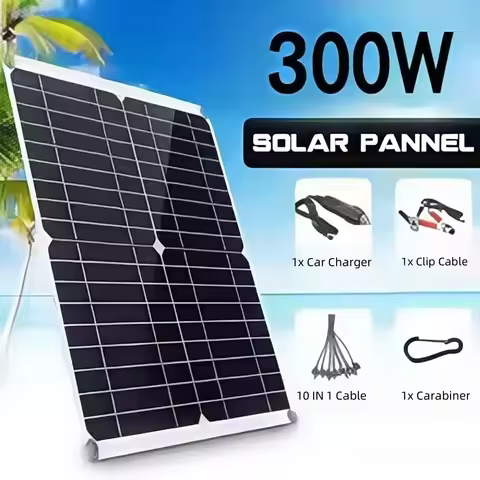 300W Portable Solar Flexible Panel Kit Single Crystal Silicon Solar Panel with 100A Controller, Suit
